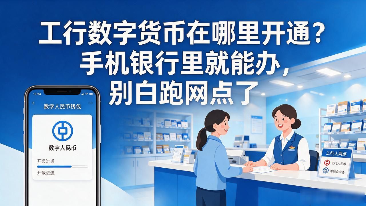 工行数字货币在哪里开通？手机银行里就能办，别白跑网点了