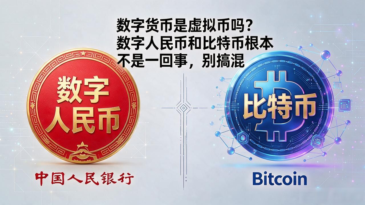 数字货币是虚拟币吗？数字人民币和比特币根本不是一回事，别搞混