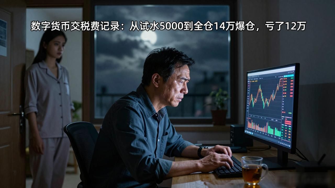 数字货币交学费记录：从试水5000到全仓14万爆仓，亏了12万
