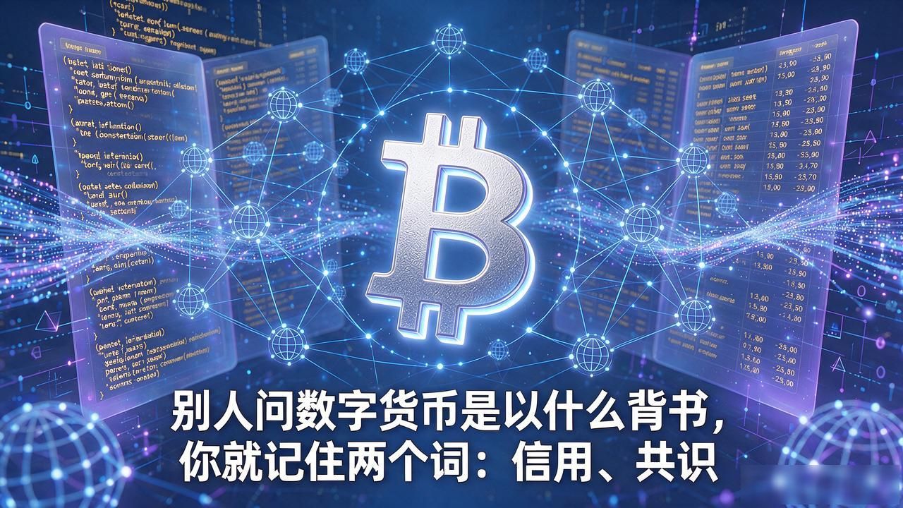 别人问数字货币是以什么背书，你就记住两个词：信用、共识