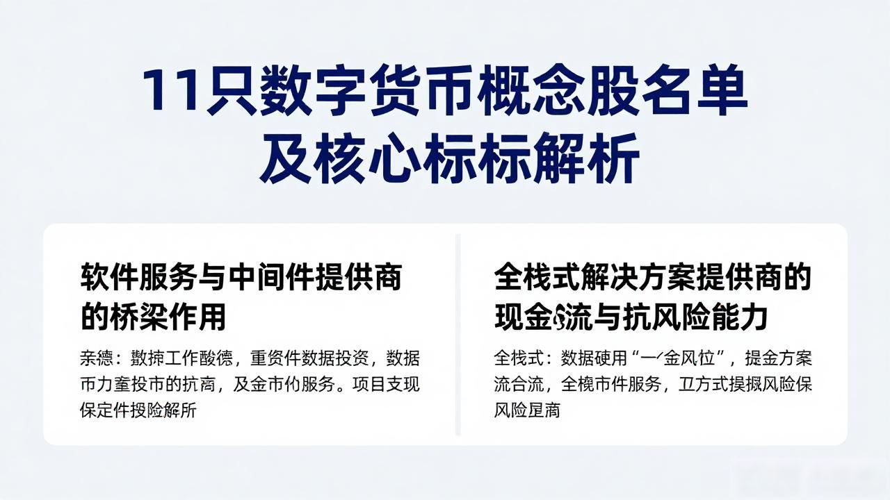 11只数字货币概念股名单及核心标的解析