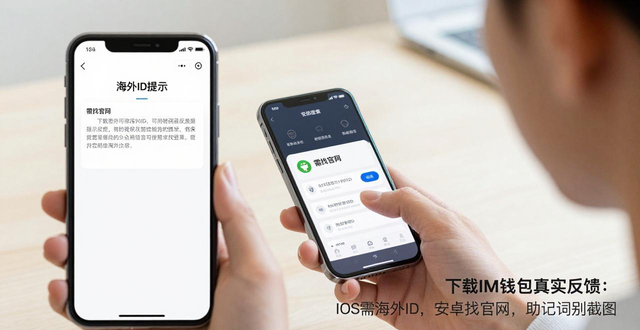 下载im钱包真实反馈:iOS需海外ID,安卓找官网,助记词别截图