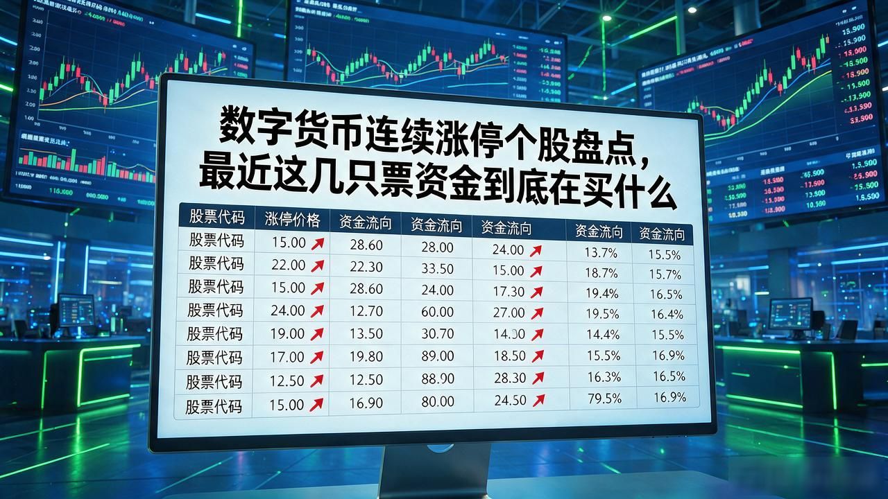 数字货币连续涨停个股盘点，最近这几只票资金到底在买什么