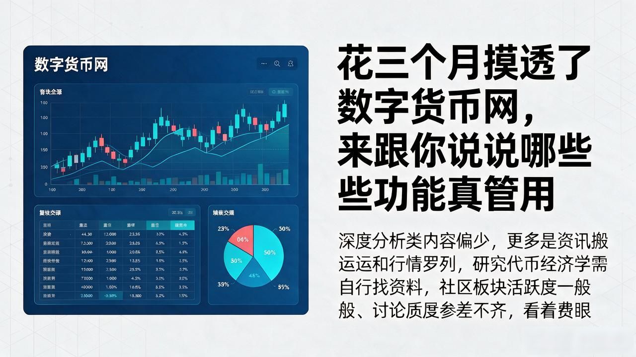 花三个月摸透了数字货币大全网，来跟你说说哪些功能真管用