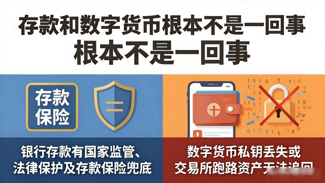 存款和数字货币根本不是一回事