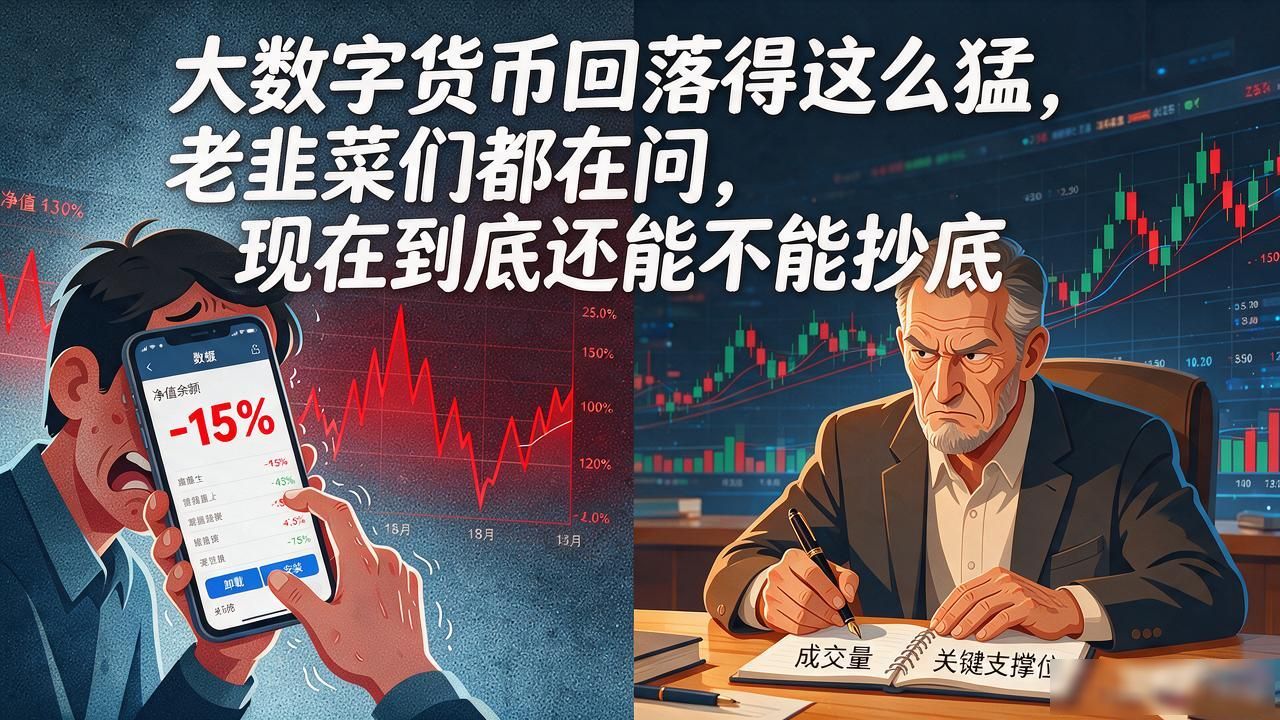 大数字货币回落得这么猛，老韭菜们都在问，现在到底还能不能抄底