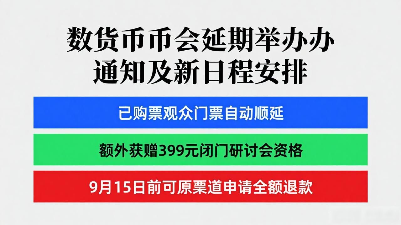 数字货币大会延期举办通知及新日程安排